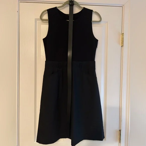 theory black dresses Theory Pleated Midi Tank Dress Black Stretch Knit Size Small – Celebrity  Owned main image 1
